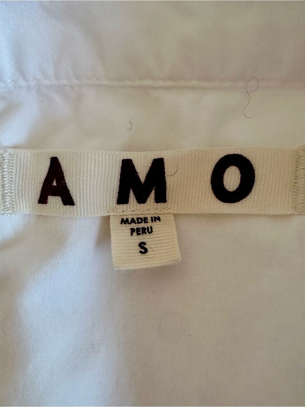 AMO Shirt Button Up Cap Sleeve White Cotton Top Women’s Small Minimalist Classic - Picture 2 of 11